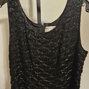 Adrianna Papell Black Beaded Tank Top